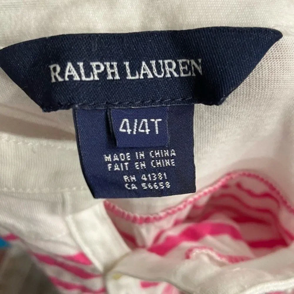 Ralph Lauren 4T Pink Striped Long Sleeve T-Shirt